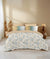 Brown & Blue Color Floral Bedsheet With 4 Pillows