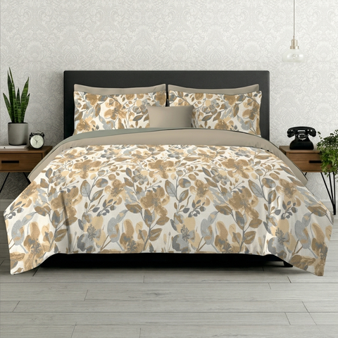 Symphony | 100% Cotton Sheet Set | Soft & Breathable Fabric | 3 Piece (1 Bedsheet + 2 Pillow Covers) | Double Bed Sheet Set
