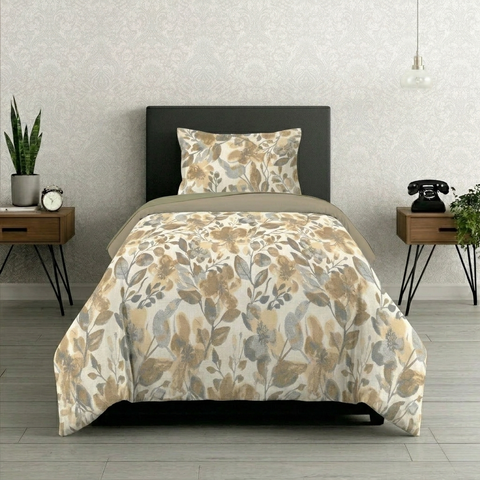 Symphony | 100% Cotton Sheet Set | Soft & Breathable Fabric | 2 Piece (1 Bedsheet + 1 Pillow Cover) | Single Bed Sheet Set