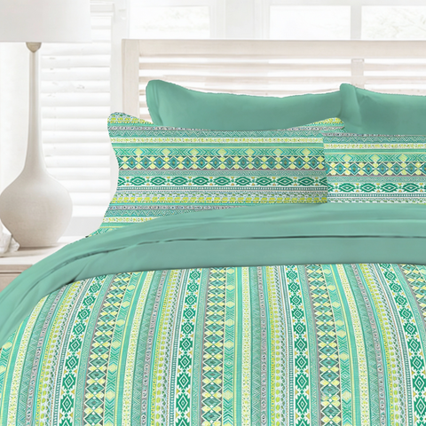 Colorado | 100% Cotton 120TC | Eco-friendly & Wrinkle-free | 3 piece (1 Bedsheet + 2 Pillow Covers) | Super King Bed Sheet Set