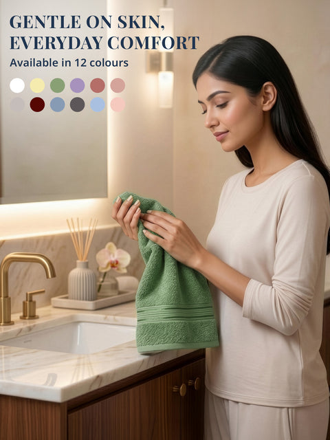 Lane Linen 100% Cotton 2 Piece Hand Towels Set 575 GSM Highly Absorbent and Soft