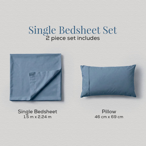 Organica | 100% organic Cotton Sheet Set | Soft & Breathable Fabric | 2 Piece (1 Bedsheet + 1 Pillow Cover) | Percale Weave | GOTS Certified - Single Printed Bed Sheet Set