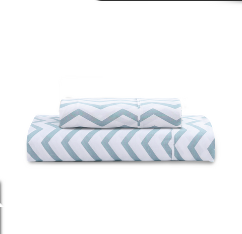 Single bedsheet of blue color on  WHITE BACKGROUND