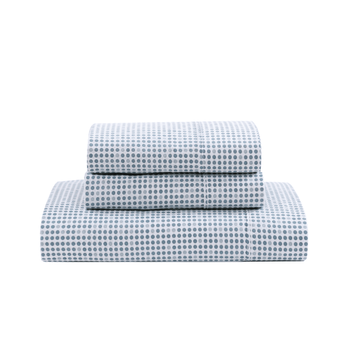 Double Size Polka Dot Patterns Blue Colour Bedsheets With White Background