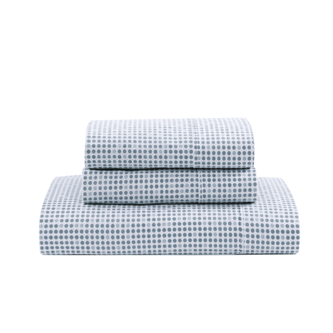 King Size Bedsheet, Polka Dot Blue Colour Bedsheets Pair with White Background 