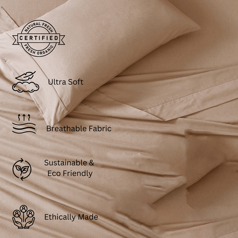 Single Bedsheet, Ultra Soft, Bretheable Fabric, sustainable Bedsheet, Eco friendly & durable Bedsheet, Ethically Made Bedsheet
