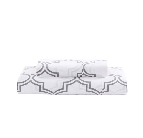 Single bedsheet of SIlver color on a White 