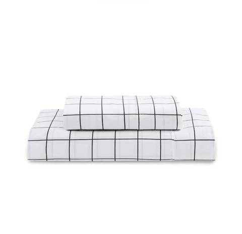 Single bedsheet of Windowspan Charcoal color on a White Background