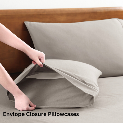 King Size Bedsheet & Pillow Covers, Envlope Closure Pillowcases 