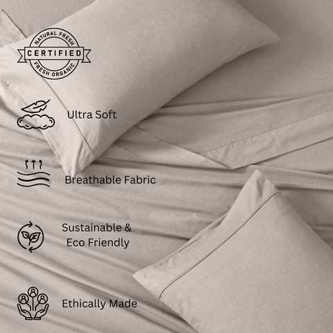 King Size Bedsheet, Ultra Soft, Breathable Fabric, Sustainable Bedsheet & Eco Friendly, Ethically Made 