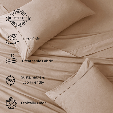 King size sheets, ultra soft bedsheet, breathable fabric, sustainable & eco-friendly bedsheet, ethically made