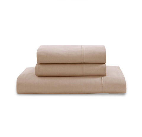 King size bedsheets of Taupe Color with White Color