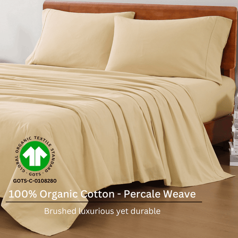 Double Size Bedsheet, 100%Organic Bedsheet, Percale Weave, Brushed Luxurious Bedsheet