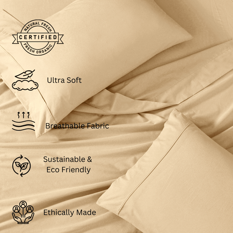 Double size Bedsheet, Ultra Soft Bedsheet, Breathable Fabric, Sustainable & Eco Friendly, Ethically Made Bedsheet