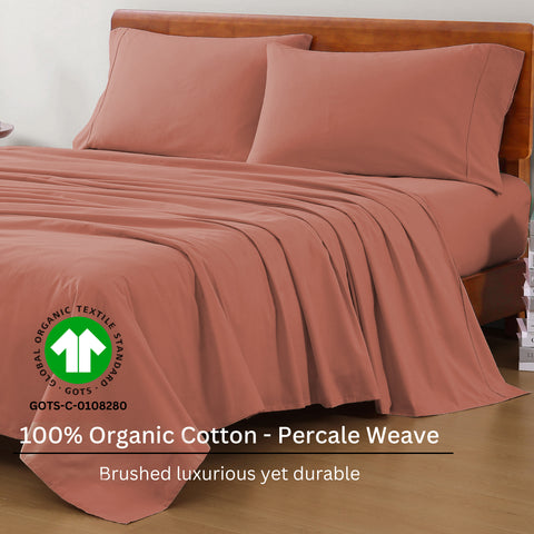 King Size Bedsheet, 100% Cotton Organic Cotton Bedsheet, Percale Waves