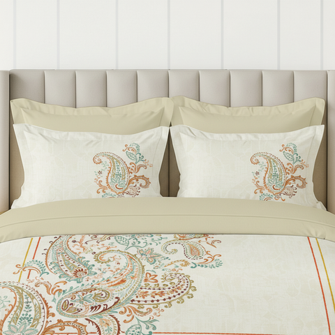 Pixel | 100% Cotton 250 TC Digitally Printed Sheet Set | 3 Piece (1 Bedsheet + 2 Pillow Cover) |Oeko-TEX Certified - King Size Bed Sheet Set