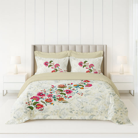 Pixel | 100% Cotton 250 TC Digitally Printed Sheet Set | 3 Piece (1 Bedsheet + 2 Pillow Cover) |Oeko-TEX Certified - King Size Bed Sheet Set