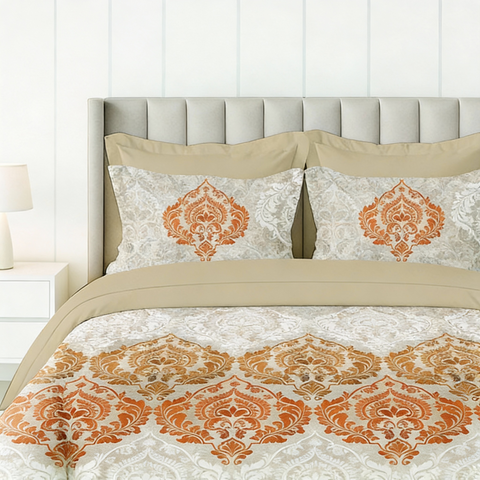 Pixel | 100% Cotton 250 TC Digitally Printed Sheet Set | 3 Piece (1 Bedsheet + 2 Pillow Cover) |Oeko-TEX Certified - King Size Bed Sheet Set