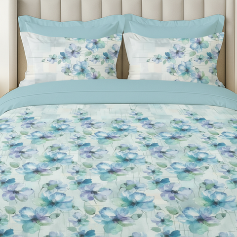 Pixel | 100% Cotton 250 TC Digitally Printed Sheet Set | 3 Piece (1 Bedsheet + 2 Pillow Cover) |Oeko-TEX Certified - King Size Bed Sheet Set