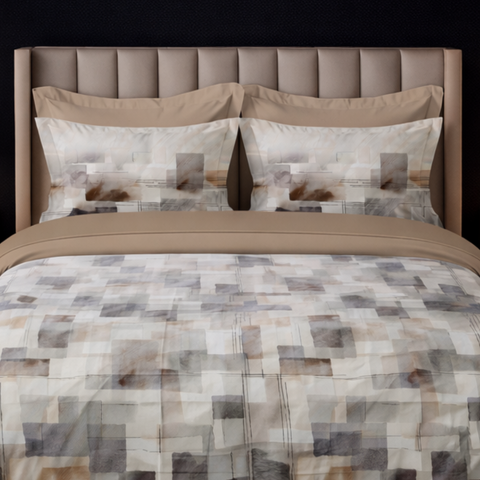 Pixel | 100% Cotton 250 TC Digitally Printed Sheet Set | 3 Piece (1 Bedsheet + 2 Pillow Cover) |Oeko-TEX Certified - King Size Bed Sheet Set