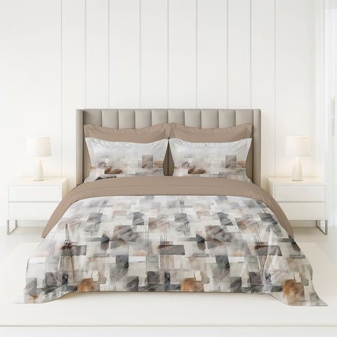 Pixel | 100% Cotton 250 TC Digitally Printed Sheet Set | 3 Piece (1 Bedsheet + 2 Pillow Cover) |Oeko-TEX Certified - King Size Bed Sheet Set