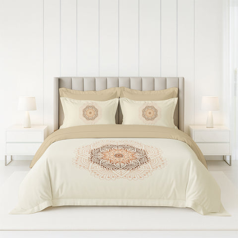 Pixel | 100% Cotton 250 TC Digitally Printed Sheet Set | 3 Piece (1 Bedsheet + 2 Pillow Cover) |Oeko-TEX Certified - King Size Bed Sheet Set