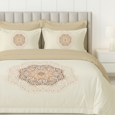 Pixel | 100% Cotton 250 TC Digitally Printed Sheet Set | 3 Piece (1 Bedsheet + 2 Pillow Cover) |Oeko-TEX Certified - King Size Bed Sheet Set