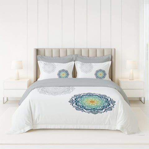 Pixel | 100% Cotton 250 TC Digitally Printed Sheet Set | 3 Piece (1 Bedsheet + 2 Pillow Cover) |Oeko-TEX Certified - King Size Bed Sheet Set