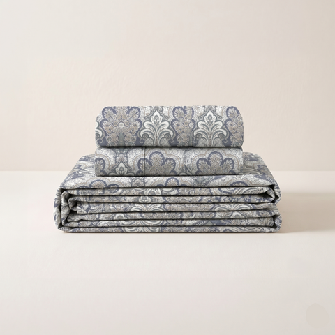 Paisley | 100% Cotton 200TC | 3 piece (1 Bedsheet + 2 Pillow Covers) | Super King Bed Sheet Set