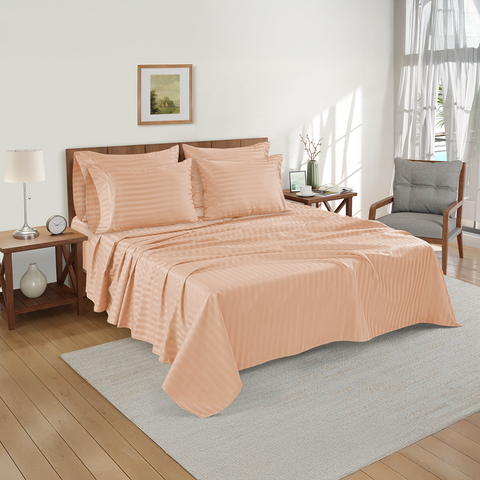 Pale Peach Bedsheet with 2 pillow covers