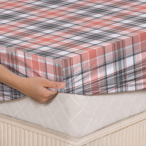 Symphony Vol 2 | 100% Cotton Sheet Set | Soft & Breathable Fabric | 3 Piece (1 Bedsheet + 2 Pillow Covers) | Super King Fitted Bed Sheet Set