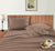 Portabella Colour Bedsheet on the wooden bed with breakfast