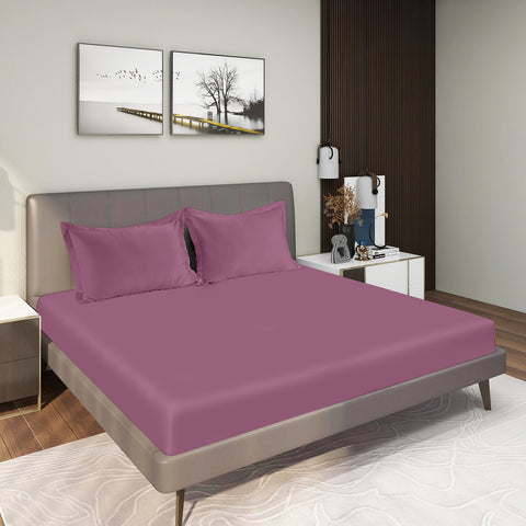 Lane Linen 400TC 100% Organic Cotton King Flat Sheet Set - Violet - Lane Linen