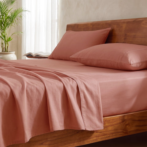 Organica | 100% organic Cotton Sheet Set | Soft & Breathable Fabric | 3 Piece (1 Bedsheet + 2 Pillow Covers) | Percale Weave | GOTS Certified - Double Bed Sheet Set