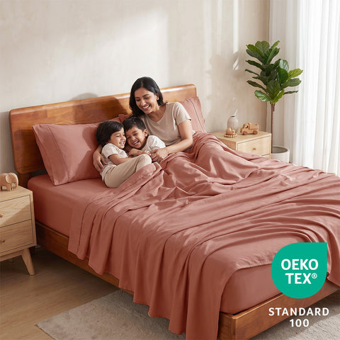 Organica | 100% organic Cotton Sheet Set | Soft & Breathable Fabric | 3 Piece (1 Bedsheet + 2 Pillow Covers) | Percale Weave | GOTS Certified - Double Bed Sheet Set