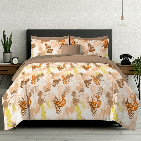 Symphony | 100% Cotton Sheet Set | Soft & Breathable Fabric | 3 Piece (1 Bedsheet + 2 Pillow Covers) | Double Bed Sheet Set