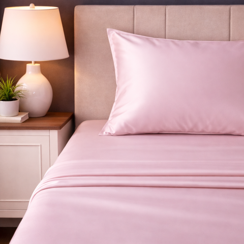 Satin Fantasy | 100% Cotton 250 TC | Eco-friendly & Wrinkle-free | 3 Piece (2 Bedsheet + 1 Pillow Covers) | Sateen Weave | Super King Bed Sheet Set