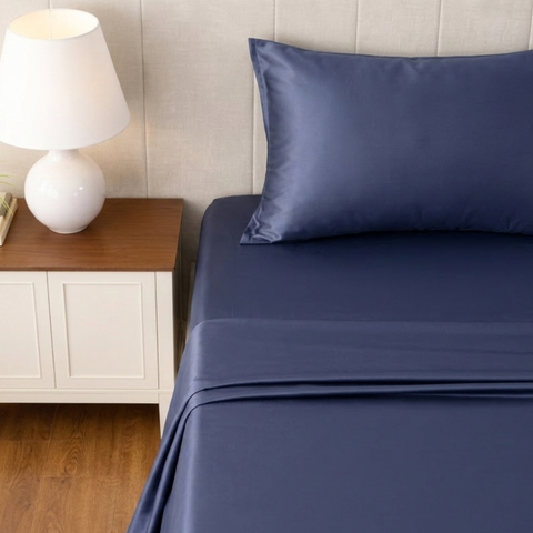 Satin Fantasy | 100% Cotton 250 TC | Eco-friendly & Wrinkle-free | 3 Piece (2 Bedsheet + 1 Pillow Covers) | Sateen Weave | Super King Bed Sheet Set