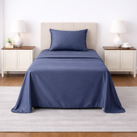 Satin Fantasy | 100% Cotton 250 TC | Eco-friendly & Wrinkle-free | 2 Piece (1 Bedsheet + 1 Pillow Covers) | Sateen Weave | Single Bed Sheet Set