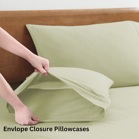 Organic 100% Cotton Bed Sheet Set |Breathable Fabric | Sustainable & Eco Friendly Sea Foam - Lane Linen