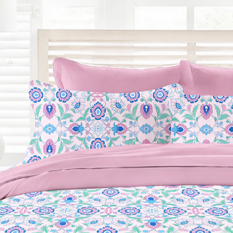 Colorado | 100% Cotton 120TC | Eco-friendly & Wrinkle-free | 3 piece (1 Bedsheet + 2 Pillow Covers) | Super King Bed Sheet Set