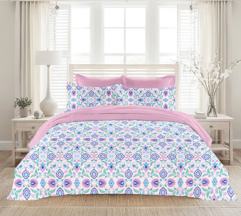 Colorado | 100% Cotton 120TC | Eco-friendly & Wrinkle-free | 3 piece (1 Bedsheet + 2 Pillow Covers) | Super King Bed Sheet Set