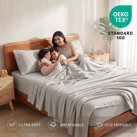 Organica | 100% organic Cotton Sheet Set | Soft & Breathable Fabric | 3 Piece (1 Bedsheet + 2 Pillow Covers) | Percale Weave | GOTS Certified - Double Bed Sheet Set