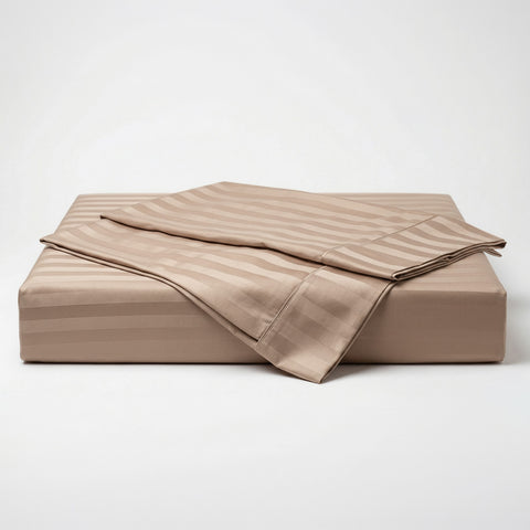 Galaxy | 100% Cotton 250 TC Damask Stripe | Eco-friendly & Wrinkle-free | 3 Piece (1 Bedsheet + 2 Pillow Covers) | Sateen Weave | Double Bed Sheet Set