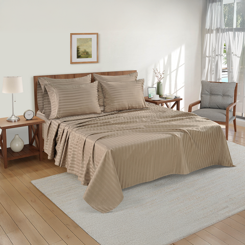 Taupe Colour  Bedsheet with 4 pillow covers
