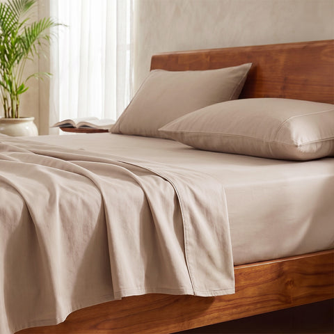 Organica | 100% organic Cotton Sheet Set | Soft & Breathable Fabric | 3 Piece (1 Bedsheet + 2 Pillow Covers) | Percale Weave | GOTS Certified - Double Bed Sheet Set
