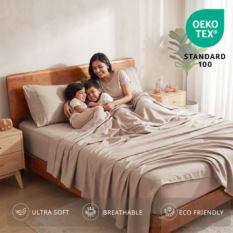 Organica | 100% organic Cotton Sheet Set | Soft & Breathable Fabric | 3 Piece (1 Bedsheet + 2 Pillow Covers) | Percale Weave | GOTS Certified - Double Bed Sheet Set