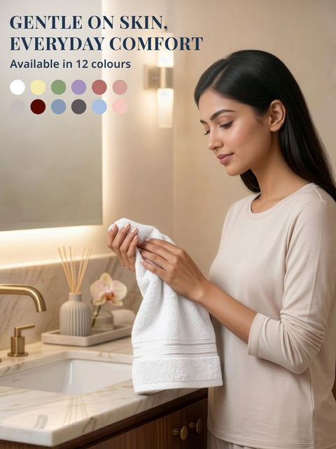 Lane Linen 100% Cotton 2 Piece Hand Towels Set 575 GSM Highly Absorbent and Soft