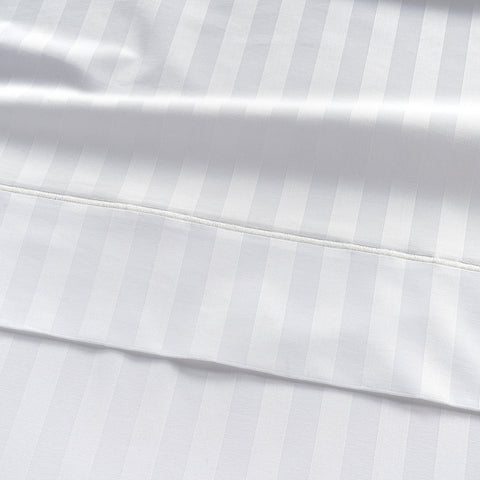 lane linen 100% egyptian cotton stripe king size bedsheet set - 800 tc, 5 Pc bedding set (1 bedsheet with 4 pillow case) - luxury satin weave cotton sheets (2.74m x 2.74m)#color_white