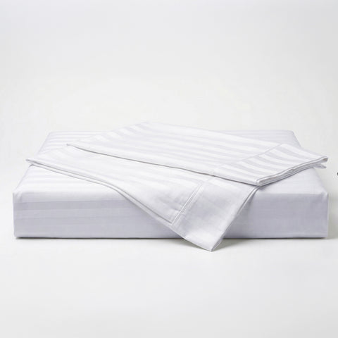 Galaxy | 100% Cotton 250 TC Damask Stripe | Eco-friendly & Wrinkle-free | 3 Piece (1 Bedsheet + 2 Pillow Covers) | Sateen Weave | Double Bed Sheet Set